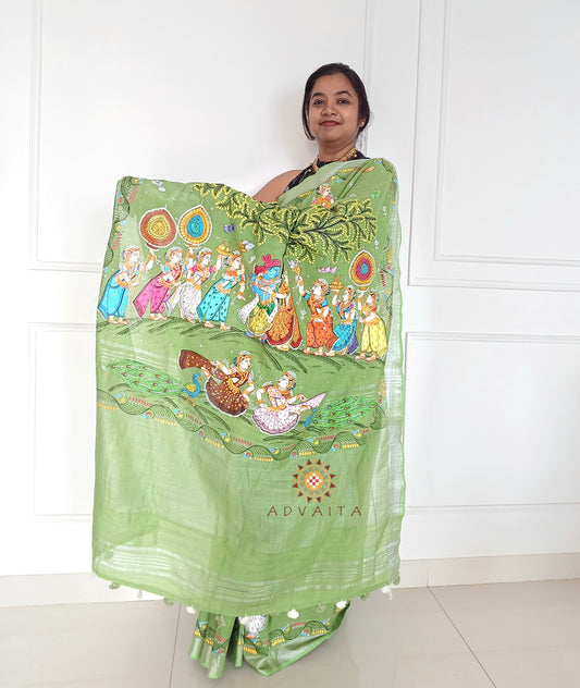 COTTON LINEN SAREE - CLICK FOR VARIETY