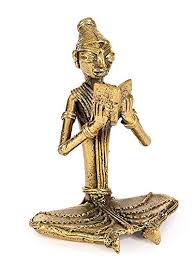 Decorative Brass Figurine statues - Set of 3 Reading ladies/ Dhokra Craft
