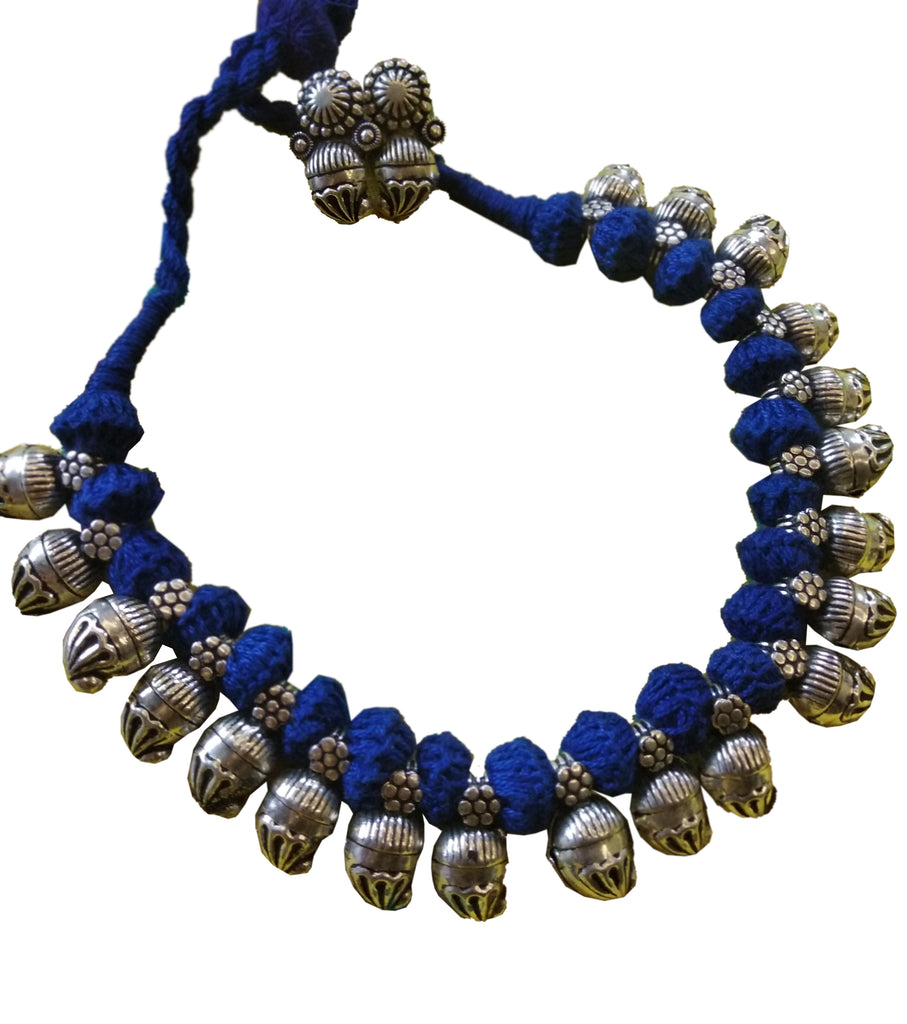 Advaita Handicrafts German Silver colorful Thread Necklace Sets - Clic –  Advaita Handcrafts