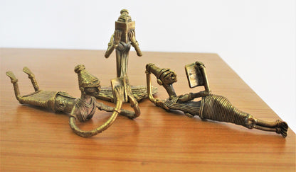 Decorative Brass Figurine statues - Set of 3 Reading ladies/ Dhokra Craft