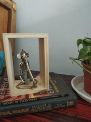 Advaita Handicrafts Brass Metal Ganesha in a Frame