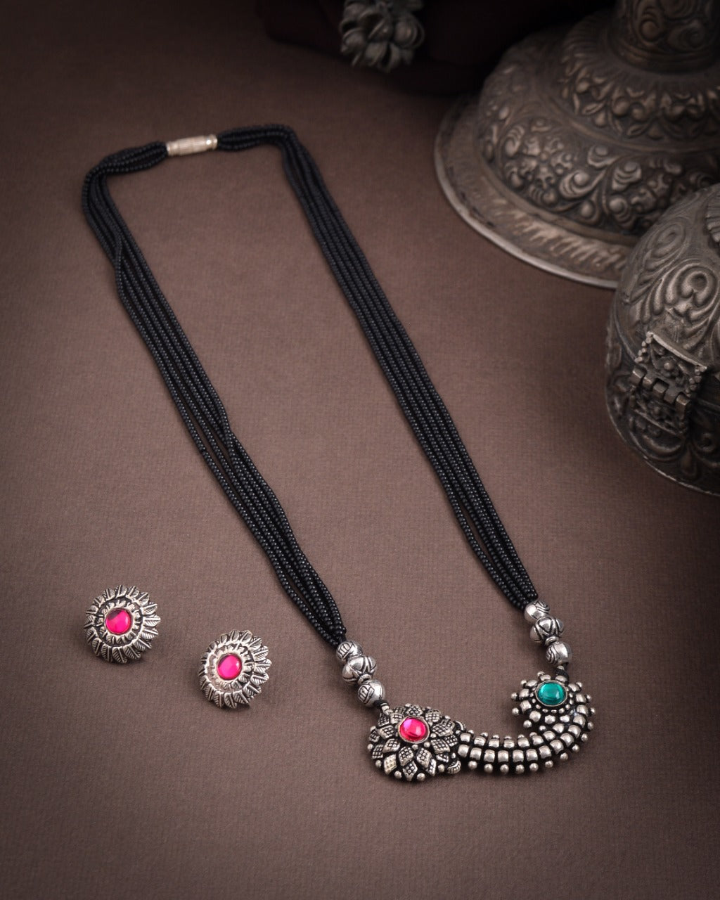 German Silver Oxidized Mangalsutra sets - Click for variety