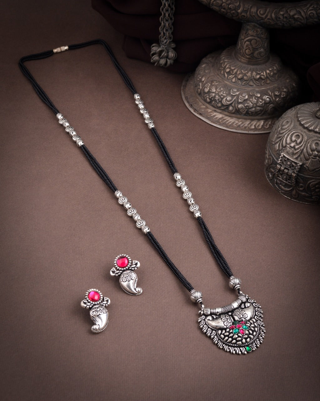 German Silver Oxidized Mangalsutra sets - Click for variety