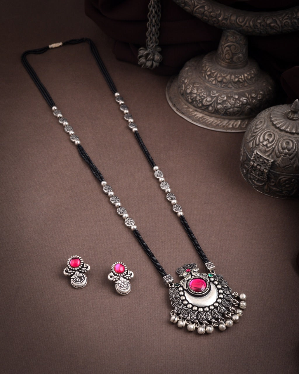 German Silver Oxidized Mangalsutra sets - Click for variety